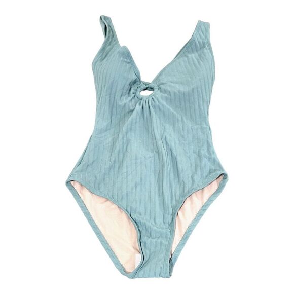 Kona Sol Women's Light Blue Striped One-Piece Swimsuit Size S - Picture 9 of 14